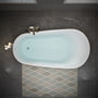 55"/59"/63" Glossy White Acrylic Freestanding Soaking Bathtub with Slipper design