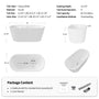 59"/67" Gloss White Acrylic Freestanding Bathtub with Fluted Oval Design