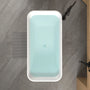 59" Gloss White Acrylic Freestanding Bathtub with Chrome Pop-Up Drain