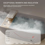 59" Matte Gray Solid Surface Freestanding Soaking Bathtub with Overflow & Pop-Up Drain