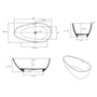 59" Matte White Egg-Shaped Stone Resin Freestanding Soaking Tub, cUPC Certified
