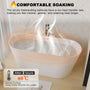 59 in. Acrylic Freestanding Soaking Bathtub with Toe-Tap Drain in Glossy White/Black