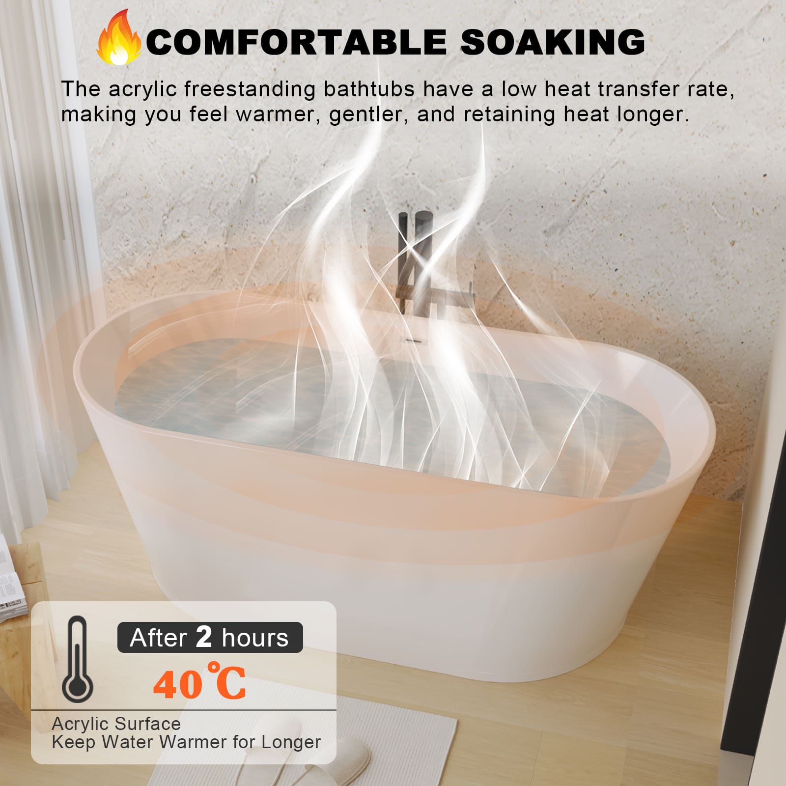 59 in. Acrylic Freestanding Soaking Bathtub with Toe-Tap Drain in Glossy White/Black