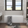 59 in. Glossy White Acrylic Alcove Soaking Bathtub with Integrated Skirt, Chrome Twist Drain and Overflow