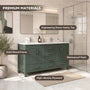 60" Deep Olive Green Double Sink Bathroom Vanity with Engineering Stone Top & 2 Basins