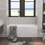 60 in. Glossy White Acrylic Alcove Soaking Bathtub with Integrated Skirt, Chrome Twist Drain and Overflow