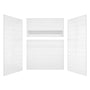 60" x 32"/36" x 78" 2-Size Gloss White SMC Shower Wall Panels with Integrated Niche