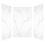 60" x 36" x 75"/96" 2-Size Matte White SMC Subway Tile Shower Wall Panels with Marble-Look Veining