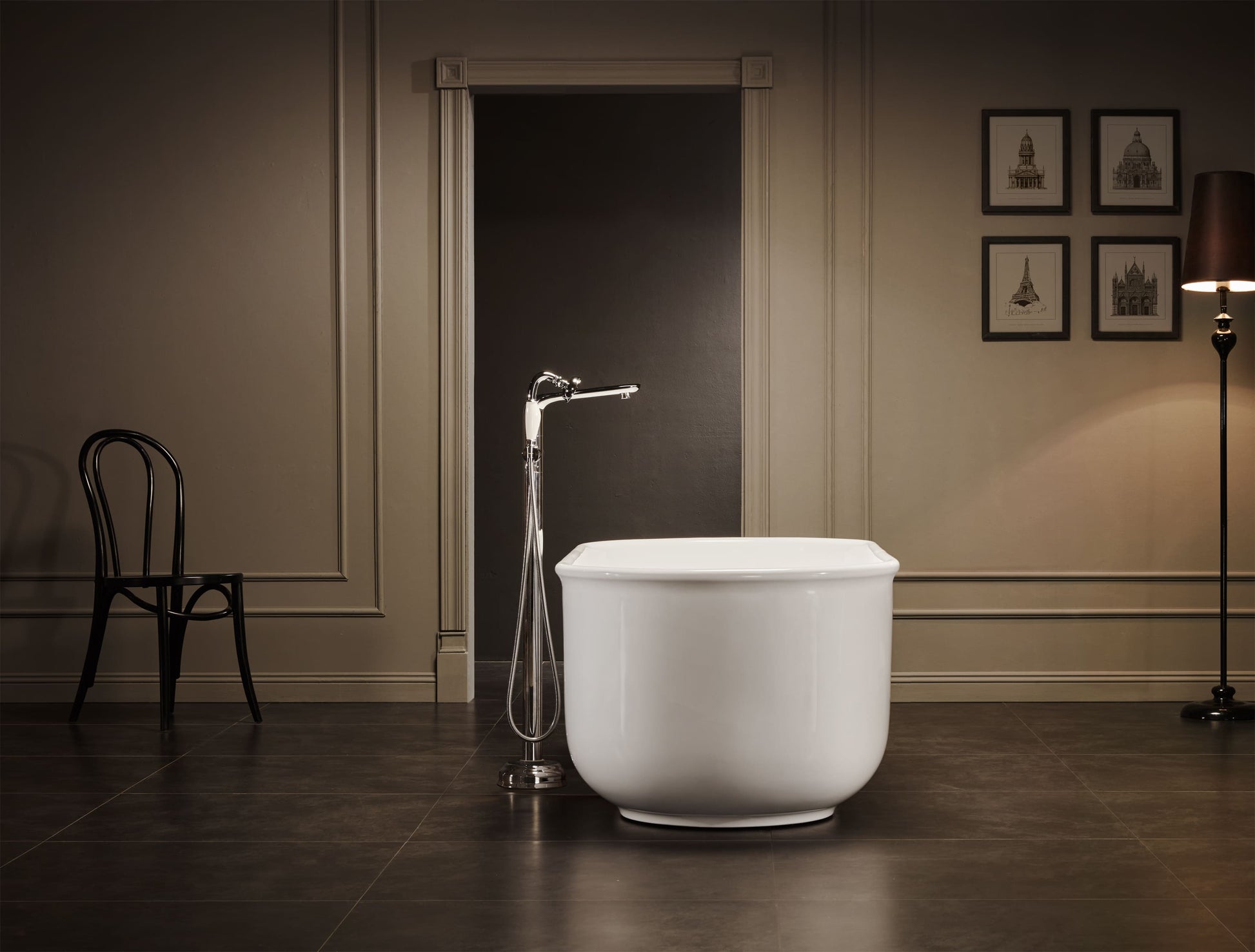 67 in. Glossy White Acrylic Freestanding Oval Soaking Bathtub with Overflow Drain and Adjustable Feet