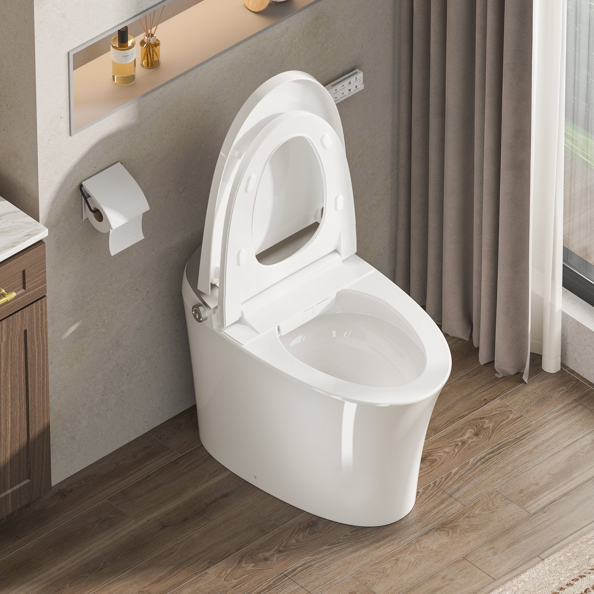 Chair Height Smart Toilet with Auto Flush & Auto Open/Close, MaP 1000g Powerful Flush
