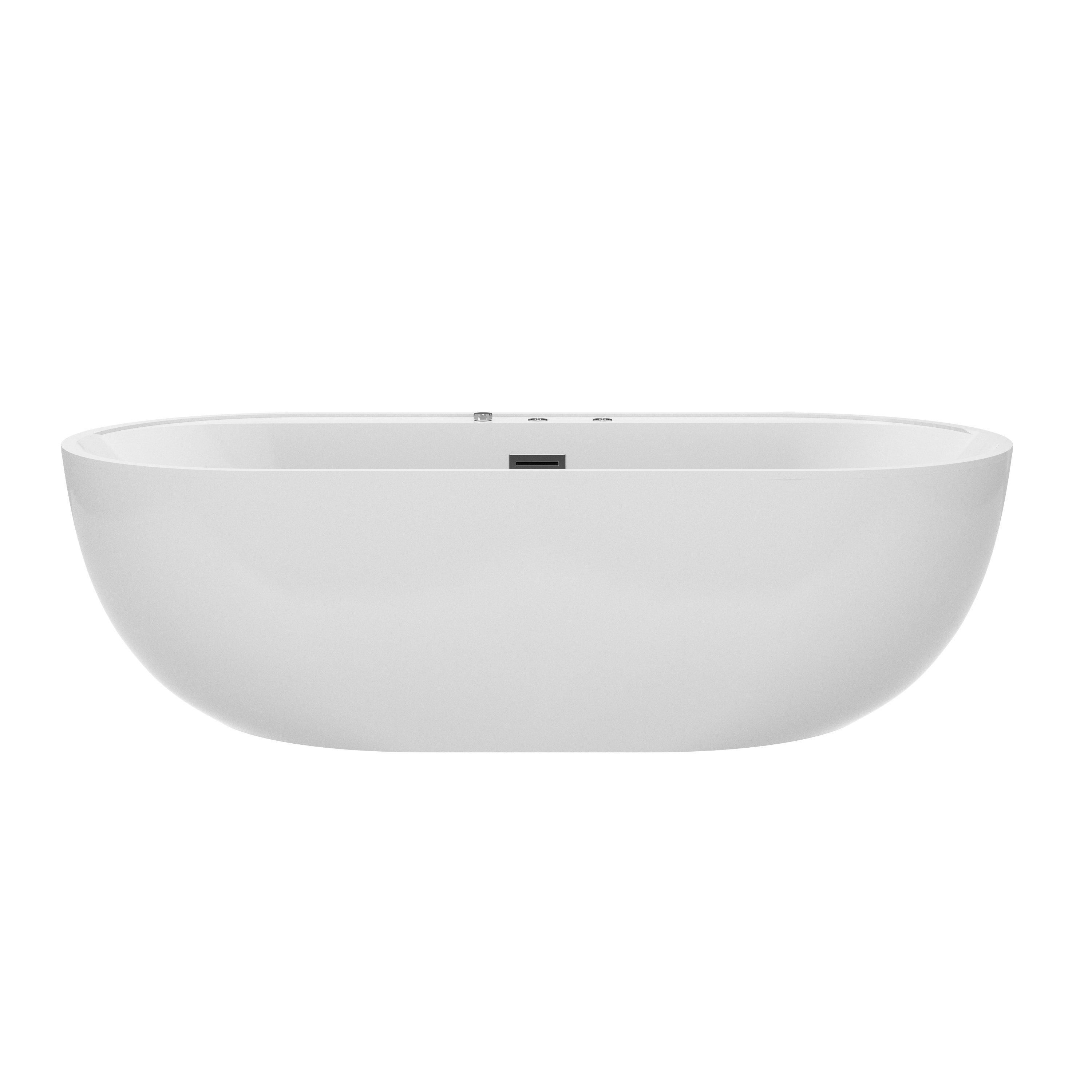 67" Whirlpool and Air Massage Bathtub with Adjustable Air Blower, 6 Hydro Jets & 8 Bubble Jets