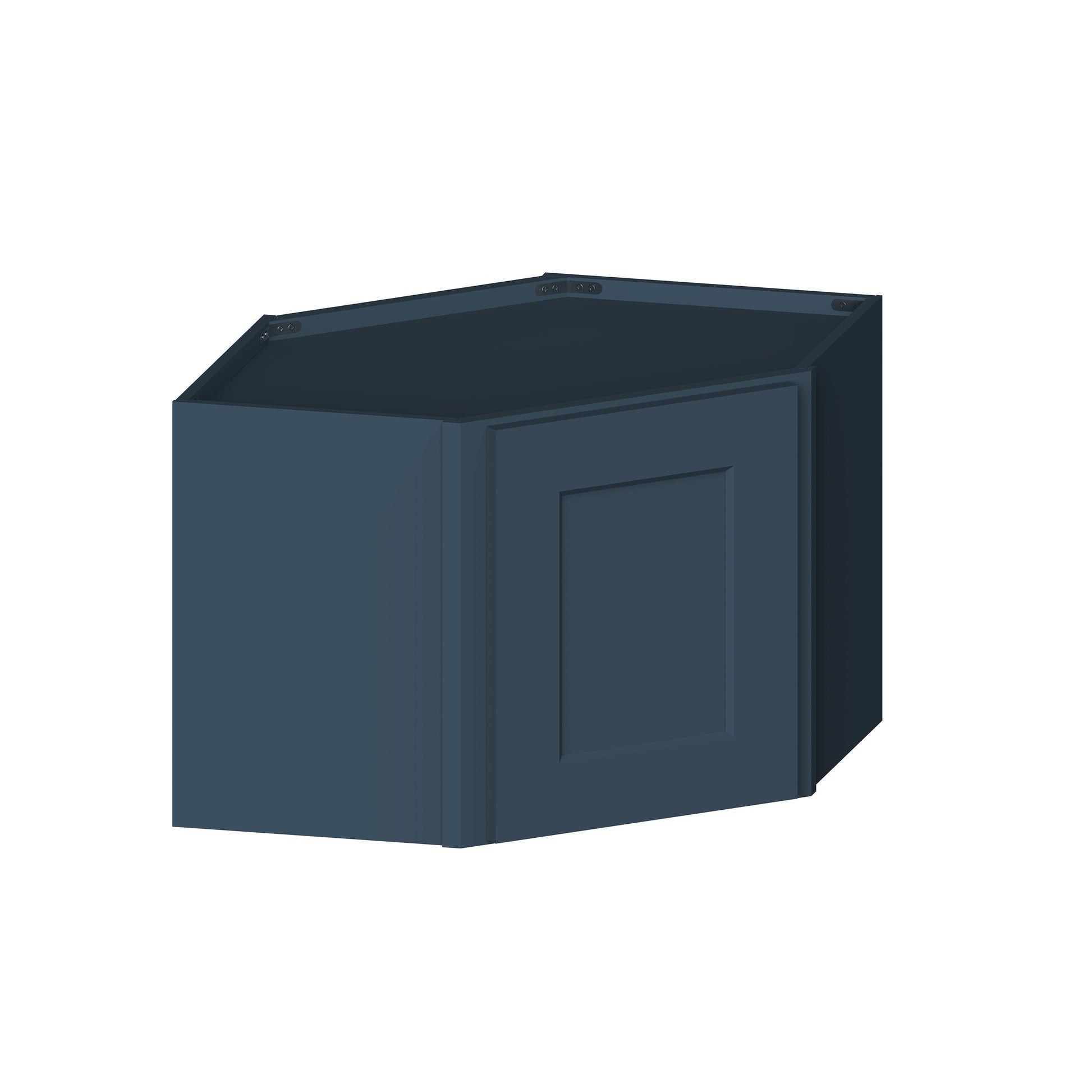 Cyber Grey RTA 24"W x 12"D x 18"/30"/36"/42"H Diagonal Corner Wall Cabinet with Shelves