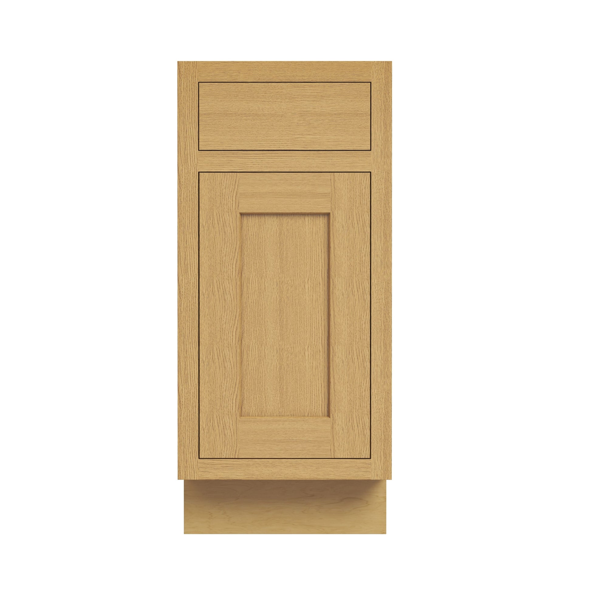 Inset Hazelnut Oak RTA 12-21"W x 34.5"H x 25"D 4-Size Single Drawer Base Cabinet with 1 Door