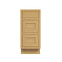 Inset Hazelnut Oak RTA 12-36"W x 34.5"H x 25"D 9-Size Base Cabinet with 3 Drawers