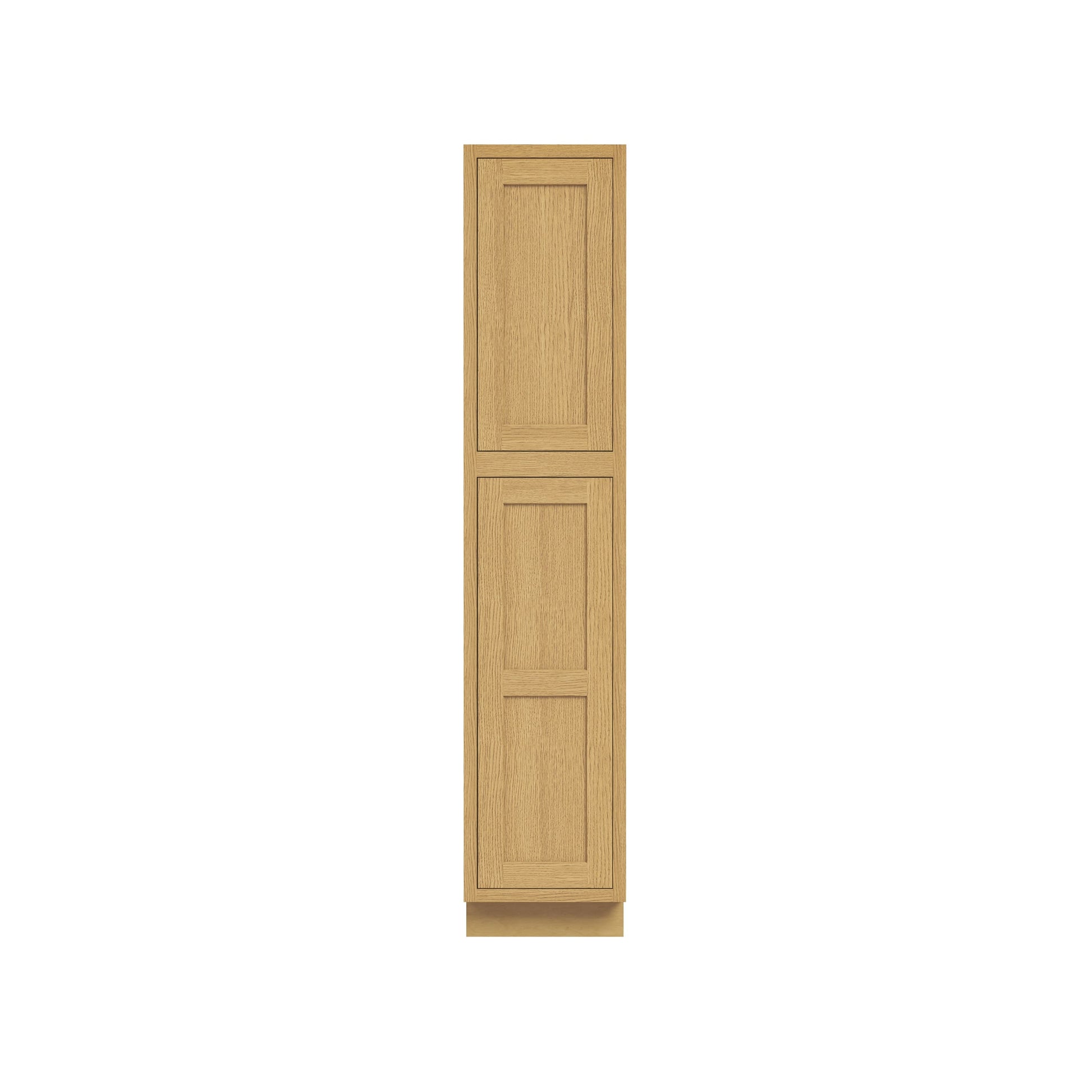 Inset Hazelnut Oak RTA 18"W x 84-96"H x 25"D 3-Size Pantry Cabinet with 2 Doors and 4 Shelves