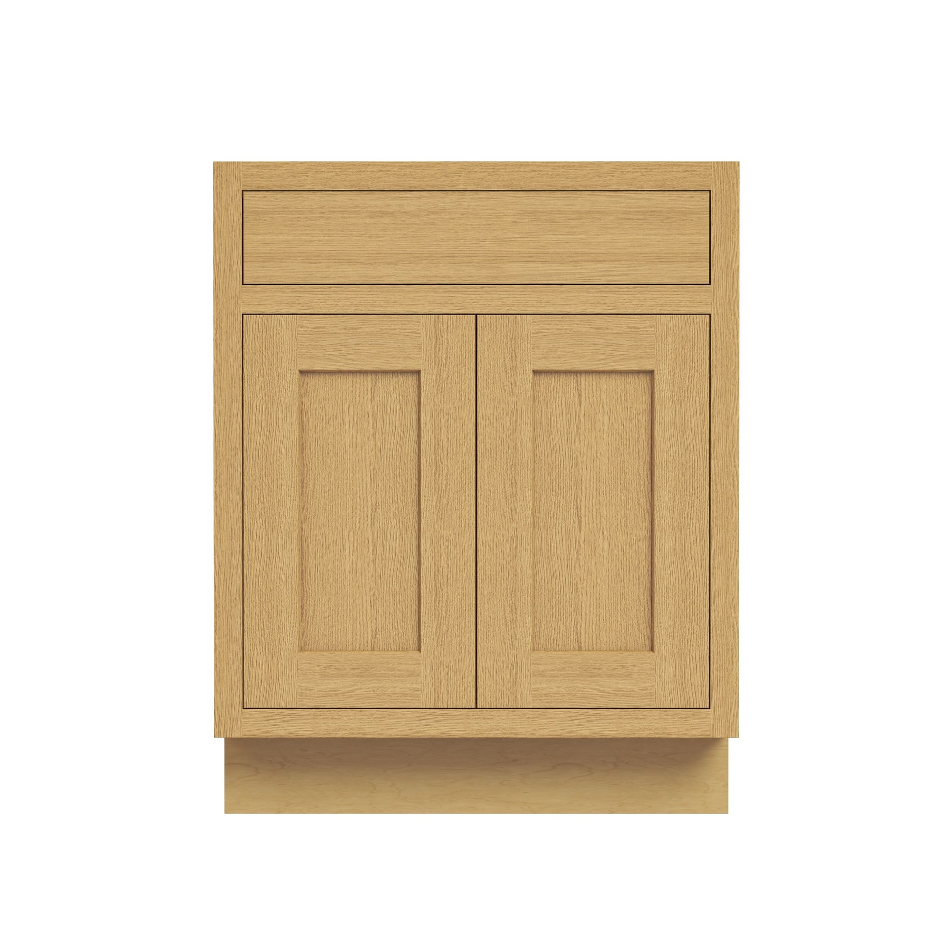 Inset Hazelnut Oak RTA 24-36"W x 34.5"H x 25"D 5-Size Single Drawer Base Cabinet with 2 Doors