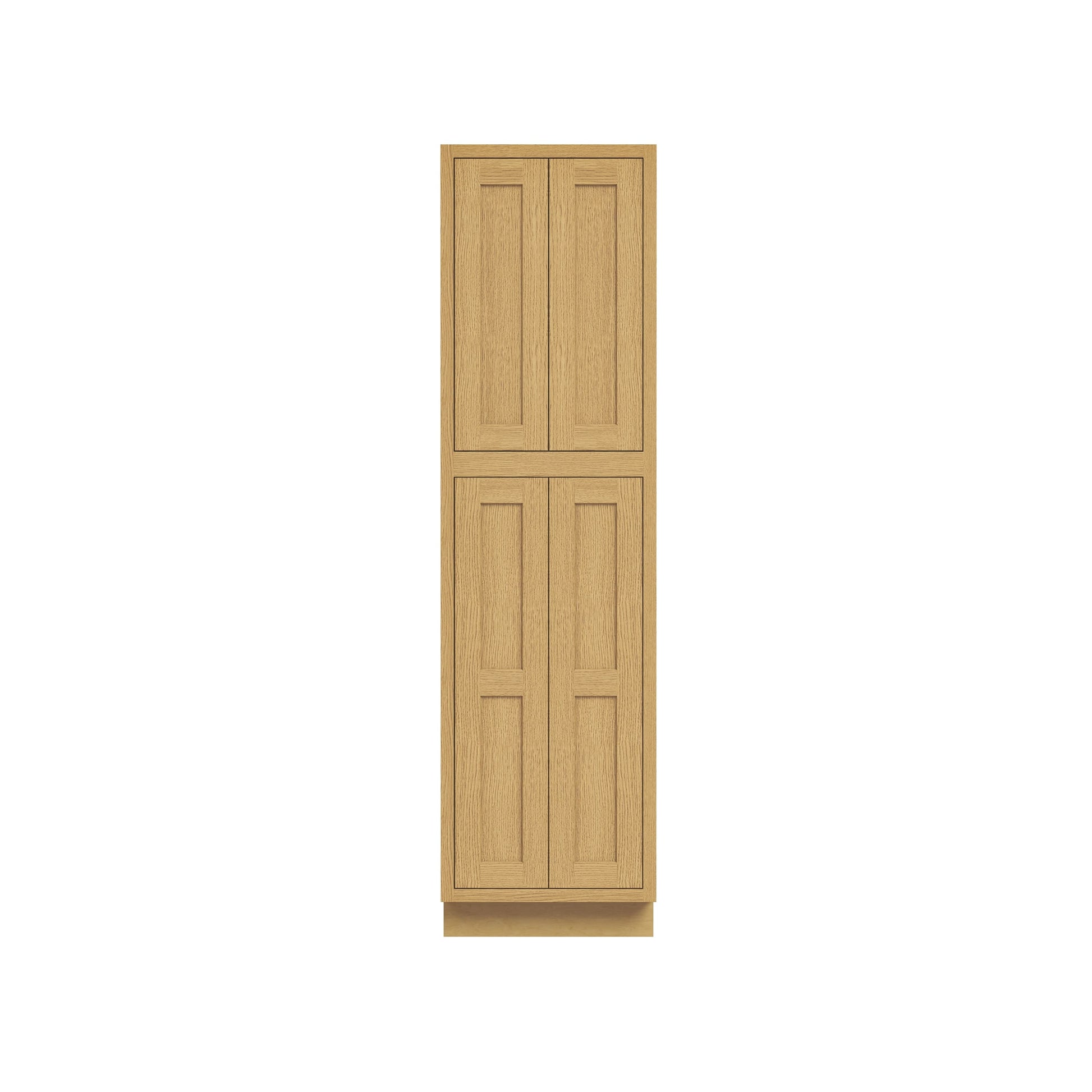 Inset Hazelnut Oak RTA 24-36"W x 84-96"H x 25"D 9-Size Pantry Cabinet with 4 Doors and 4 Shelves