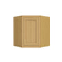 Inset Hazelnut Oak RTA 25.5"W x 18-42"H x 13.5"D 4-Size Diagonal Corner Wall Cabinet with 2-3 Shelves