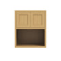 Inset Hazelnut Oak RTA 30"W x 30-42"H x 25"D 3-Size Double Doors Wall Cabinet with Microwave Opening