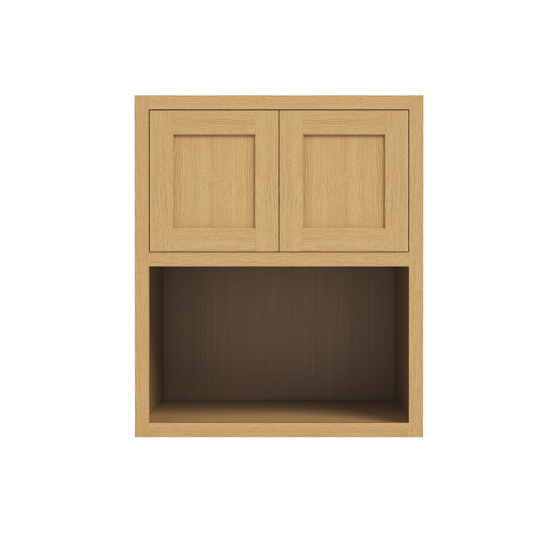 Inset Hazelnut Oak RTA 30"W x 30-42"H x 25"D 3-Size Double Doors Wall Cabinet with Microwave Opening