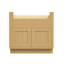 Inset Hazelnut Oak RTA 33-39"W x 34.5"H x 25"D 3-Size Farm Sink Base Cabinet with 2 Doors