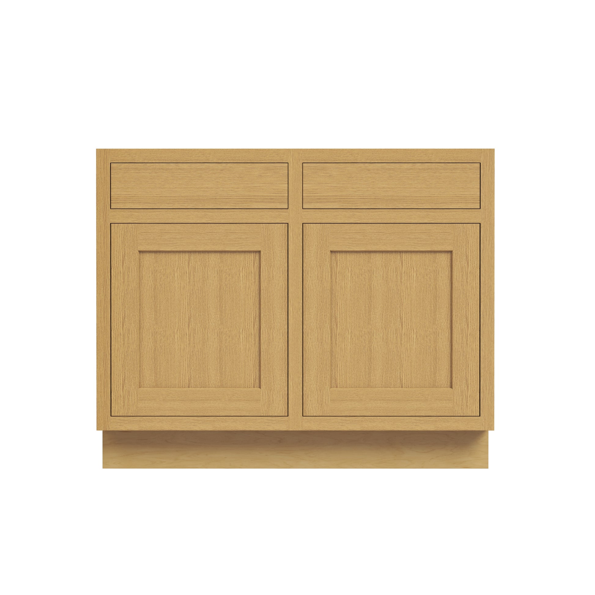 Inset Hazelnut Oak RTA 39-42"W x 34.5"H x 25"D 2-Size Sink Base Cabinet with 2 Doors and 2 False Drawers