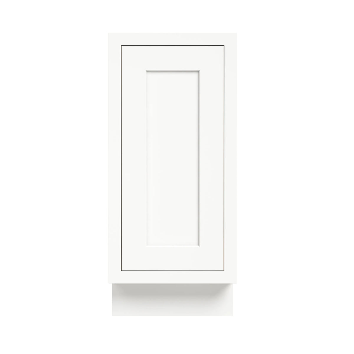 Inset Origami White RTA 12-21"W x 34.5"H x 25"D 4-Size Full Height Single Door Base Cabinet