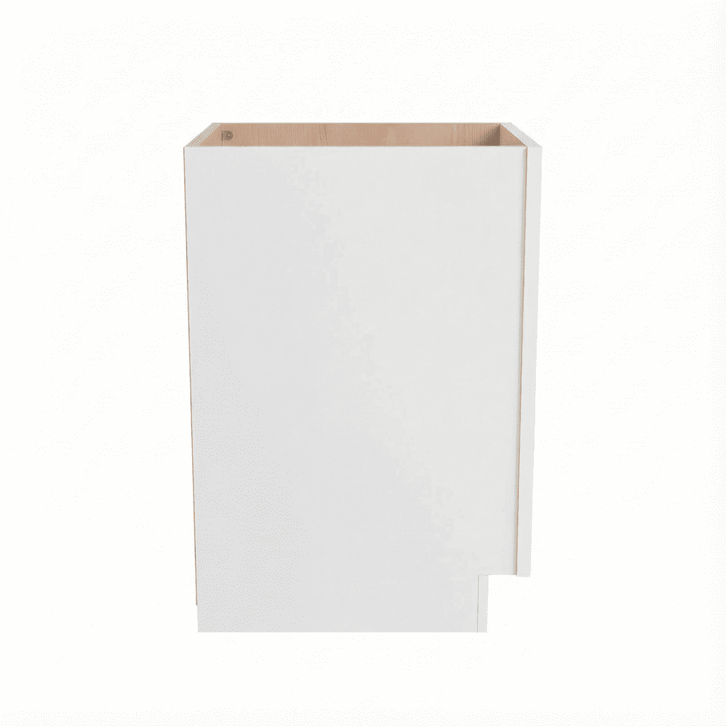 Inset Origami White RTA 12-21"W x 34.5"H x 25"D 4-Size Single Drawer Base Cabinet with 1 Door