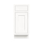 Inset Origami White RTA 12-21"W x 34.5"H x 25"D 4-Size Single Drawer Base Cabinet with 1 Door