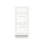 Inset Origami White RTA 12-36"W x 34.5"H x 25"D 9-Size Base Cabinet with 3 Drawers