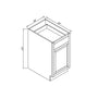 Inset Origami White RTA 18"W x 34.5"H x 25"D Base Waste Basket Cabinet with 2 Bins