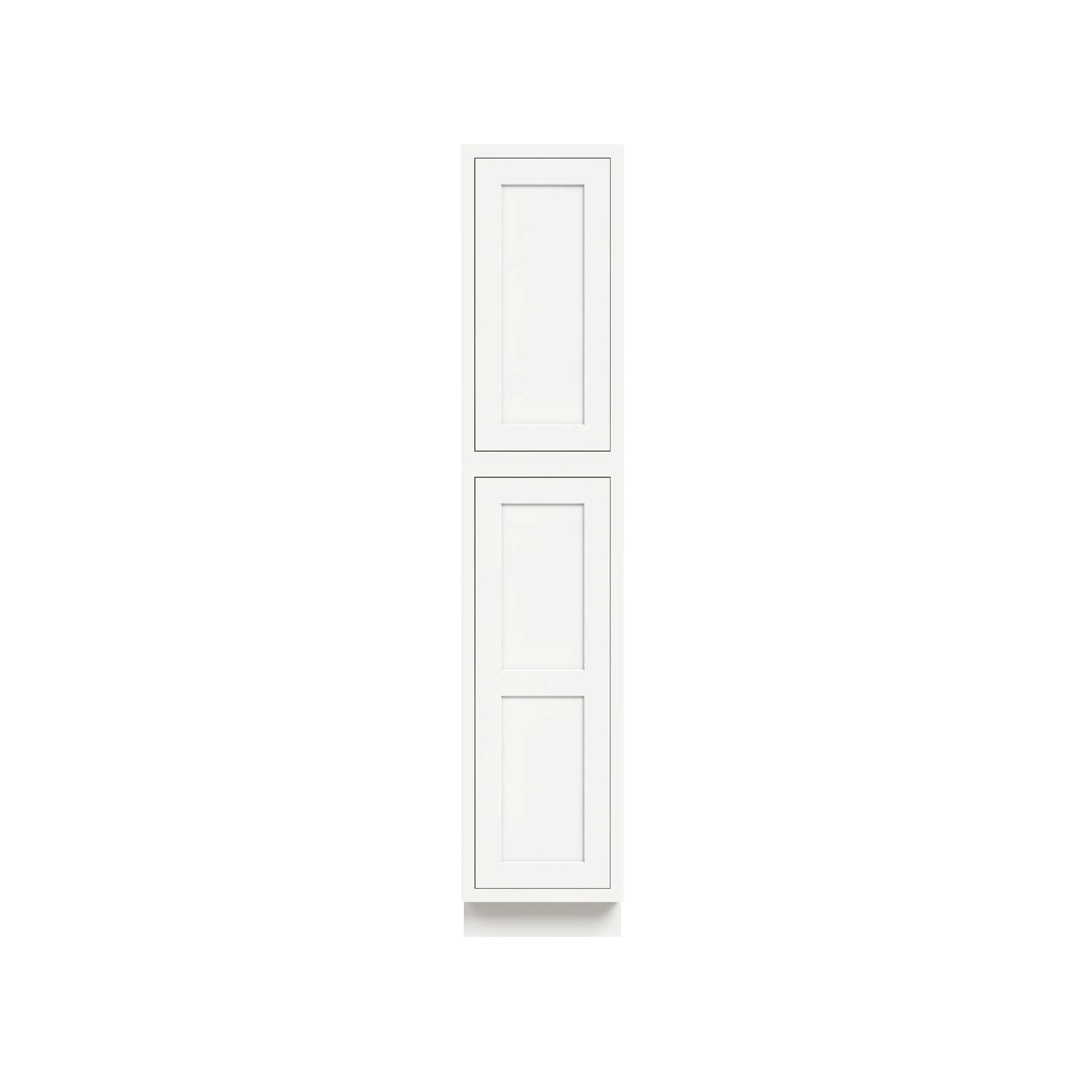 Inset Origami White RTA 18"W x 84-96"H x 25"D 3-Size Pantry Cabinet with 2 Doors and 4 Shelves