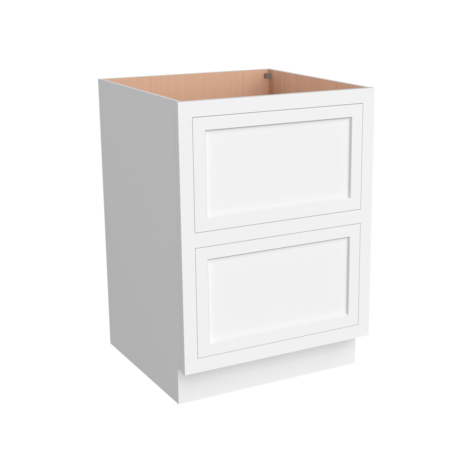 Inset Origami White RTA 24-30"W x 34.5"H x 25"D 2-Size Base Cabinet with 2 Drawers