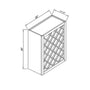 Inset Origami White RTA 24-36"W x 15-30"H x 13.5"D 5-Size Diamond Lattice Wine Grid Wall Rack Cabinet