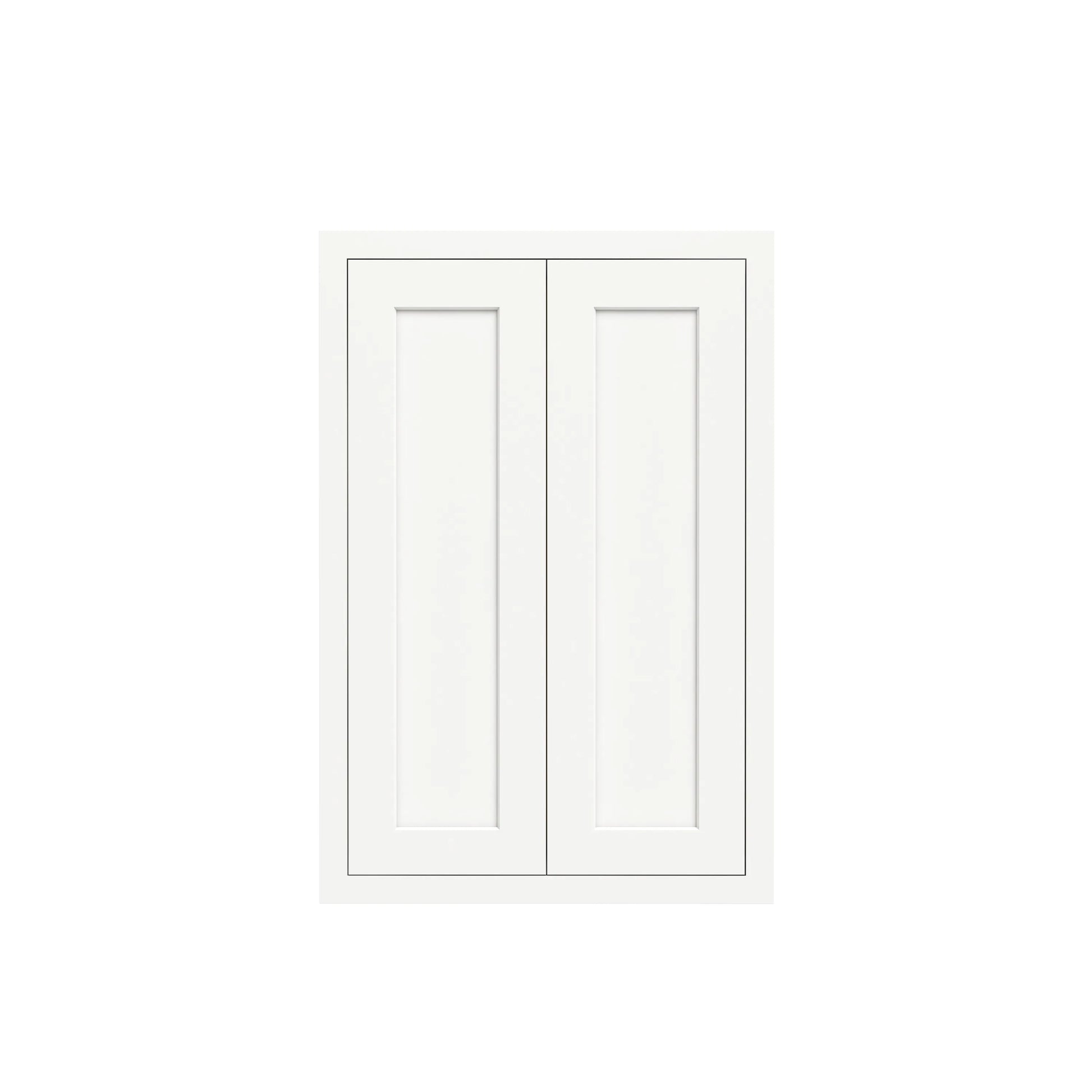 Inset Origami White RTA 24-36"W x 30-42"H x 13.5"D 15-Size Double Doors Wall Cabinet