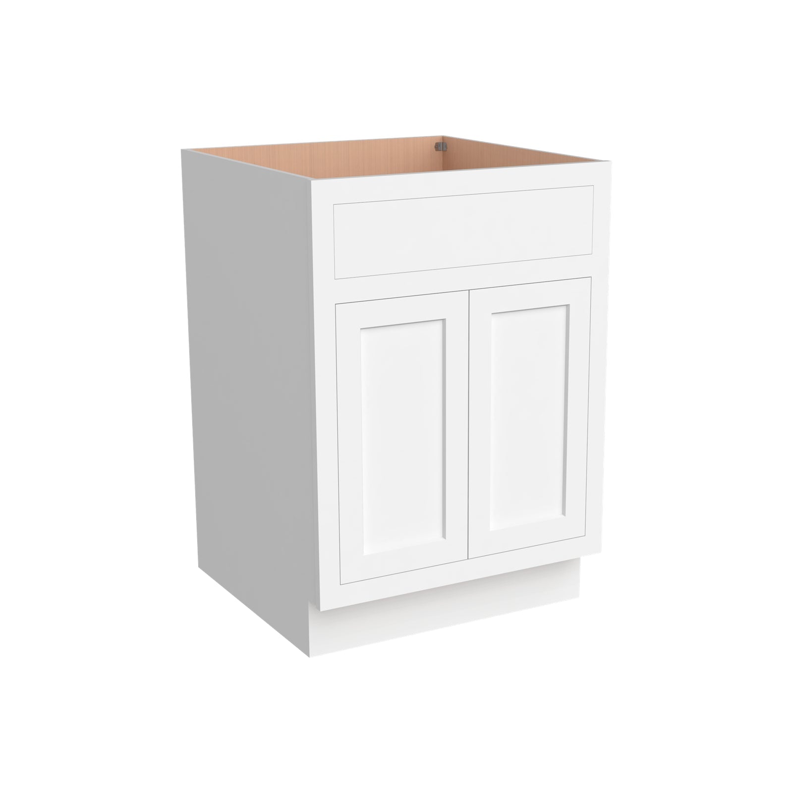 Inset Origami White RTA 24-36"W x 34.5"H x 25"D 5-Size Sink Base Cabinet with 2 Doors and 1 False Drawer