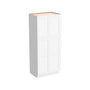 Inset Origami White RTA 24-36"W x 84-96"H x 25"D 9-Size Pantry Cabinet with 4 Doors and 4 Shelves