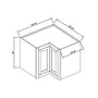 Inset Origami White RTA 25.5"W x 18-42"H x 13.5"D 3-Size Easy Reach Wall Cabinet with 2-3 shelves
