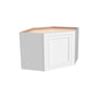 Inset Origami White RTA 25.5"W x 18-42"H x 13.5"D 4-Size Diagonal Corner Wall Cabinet with 2-3 Shelves