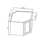 Inset Origami White RTA 25.5"W x 18-42"H x 13.5"D 4-Size Diagonal Corner Wall Cabinet with 2-3 Shelves
