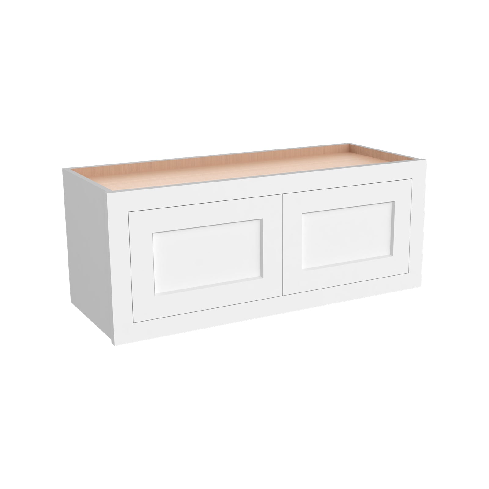 Inset Origami White RTA 30-36"W x 12-24"H x 25"D 7-Size Double Doors Wall Cabinet