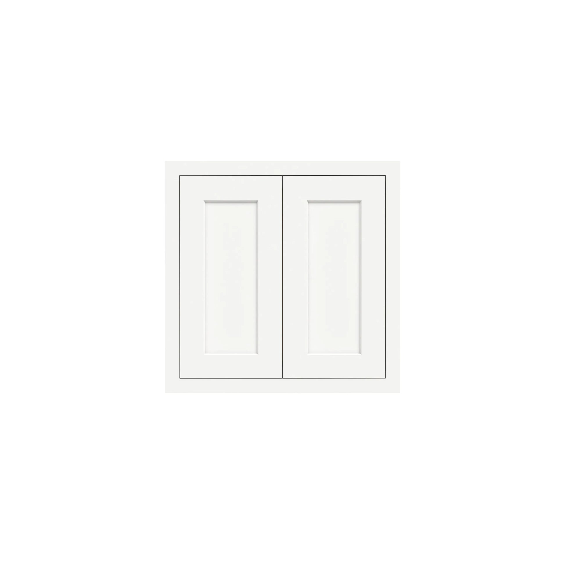 Inset Origami White RTA 30-36"W x 12-24"H x 25"D 7-Size Double Doors Wall Cabinet