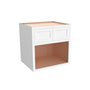 Inset Origami White RTA 30"W x 30-42"H x 25"D 3-Size Double Doors Wall Cabinet with Microwave Opening