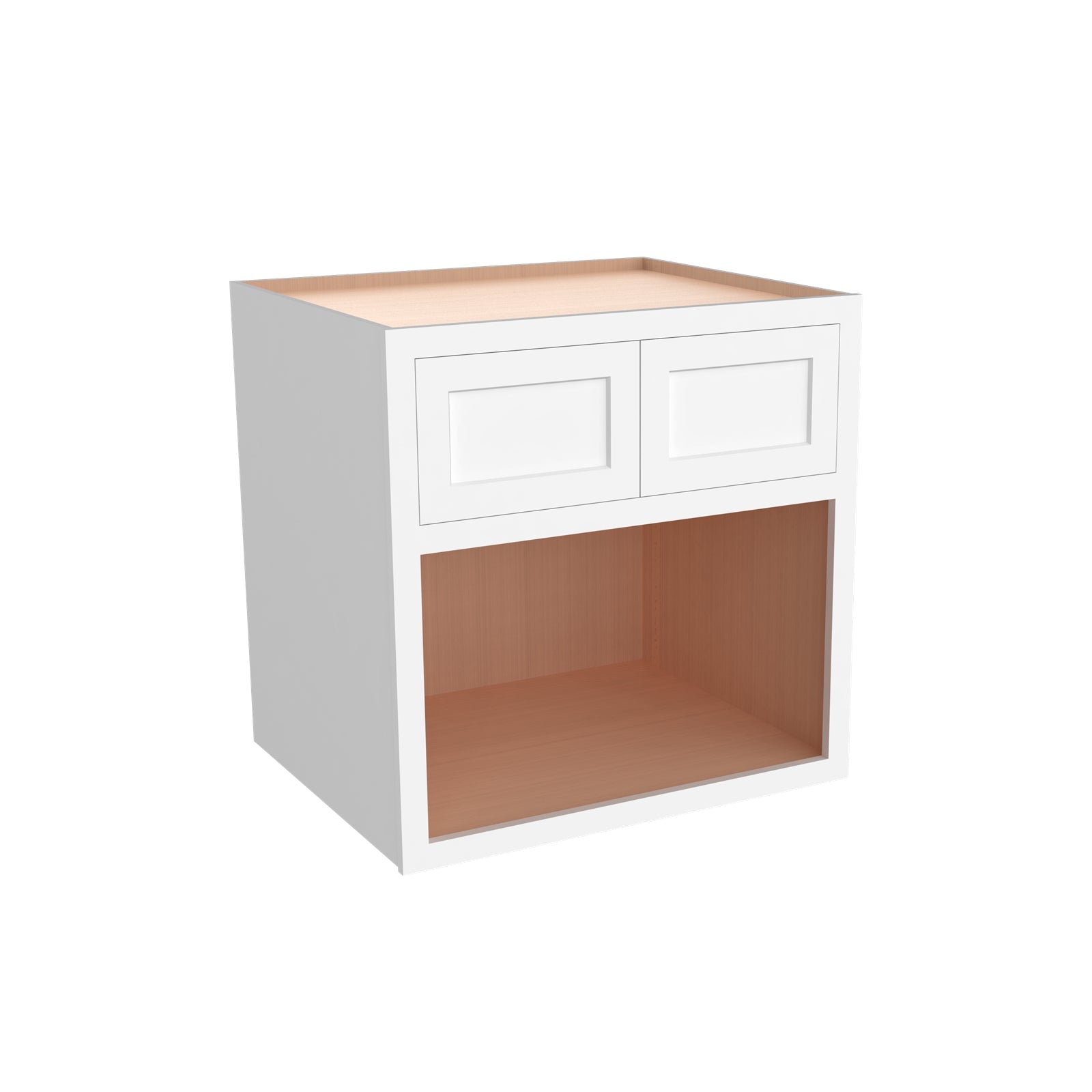 Inset Origami White RTA 30"W x 30-42"H x 25"D 3-Size Double Doors Wall Cabinet with Microwave Opening
