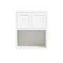 Inset Origami White RTA 30"W x 30-42"H x 25"D 3-Size Double Doors Wall Cabinet with Microwave Opening