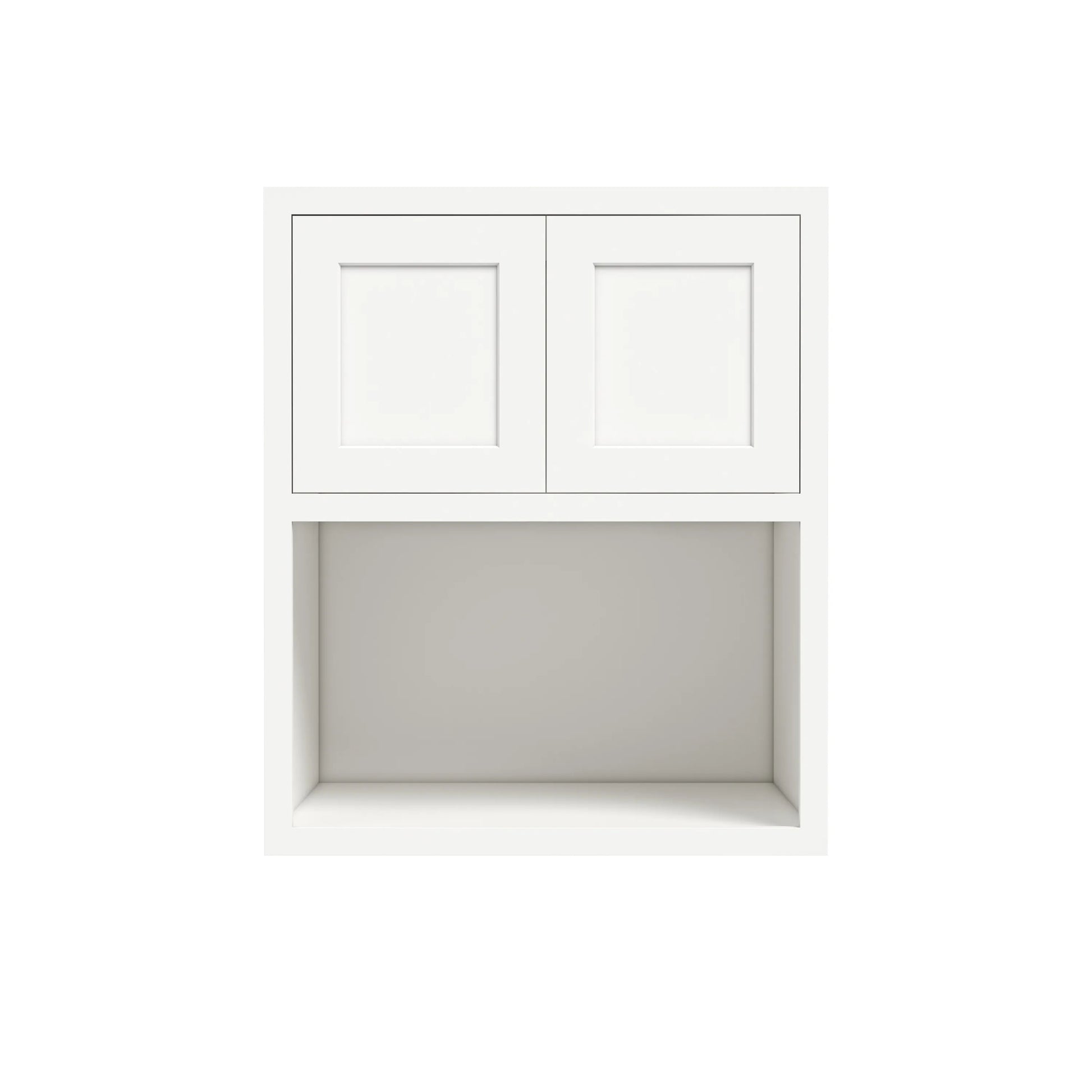 Inset Origami White RTA 30"W x 30-42"H x 25"D 3-Size Double Doors Wall Cabinet with Microwave Opening