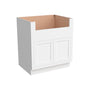 Inset Origami White RTA 33-39"W x 34.5"H x 25"D 3-Size Farm Sink Base Cabinet with 2 Doors