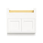 Inset Origami White RTA 33-39"W x 34.5"H x 25"D 3-Size Farm Sink Base Cabinet with 2 Doors