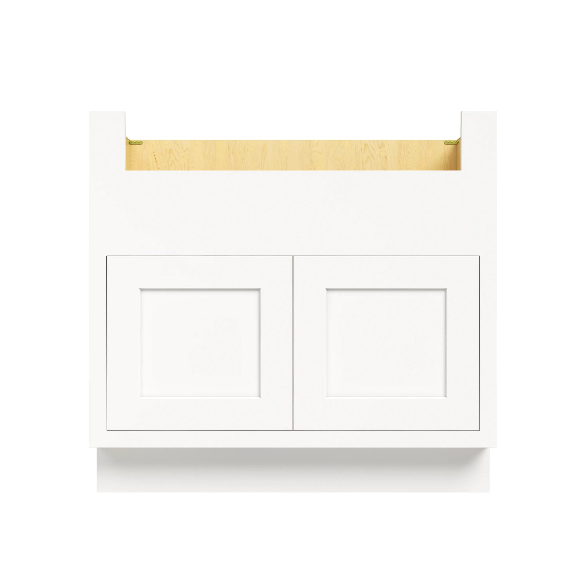 Inset Origami White RTA 33-39"W x 34.5"H x 25"D 3-Size Farm Sink Base Cabinet with 2 Doors
