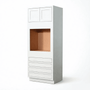 Inset Origami White RTA 33"W x 84-96"H x 25"D 3-Size Pantry Cabinet with Oven Opening, 4 Drawers and 2 Doors